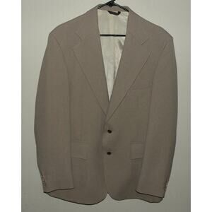Vtg 70s Levi’s Panatela Mens 44L 2-Piece Leisure Suit Blazer Pants Tan Polyester